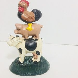 Cast Iron Doorstop Door Stop Chicken Pig Cow